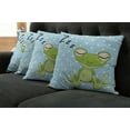 thumbnail image 2 of Ambesonne Cartoon Throw Pillow Cover 4 Pack, Frog Prince Polka Dots, 18", Green Blue, 2 of 6