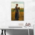 thumbnail image 2 of ARTCANVAS Young Woman In The Fields 1864 Canvas Art Print by Jules Breton - Size: 26" x 18" (1.50" Deep), 2 of 9