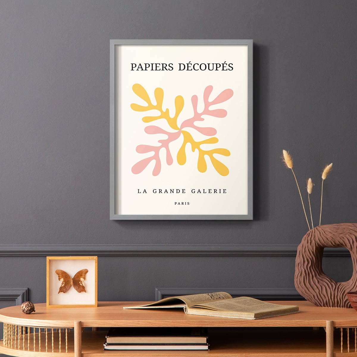 Matisse CDI in Gray Solid Wood Framed Print No Nail Hanging