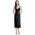 thumbnail image 3 of EFINNY Women's Nightdress Lace Satin Lingerie Long Chemises Deep V Neck Nightgown Sexy Long Sleep Dress Sleeveless, 3 of 6