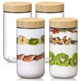 thumbnail image 1 of Frascos de vidrio NEGANY, paquete de 4 unidades, 710 ml, con tapas herméticas y tapas de bambú, 1 of 7
