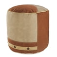 thumbnail image 6 of LR Home Medium Striped Indoor Cylinder Pouf, Beige/Brown, 16" x 16" x 16", 6 of 8