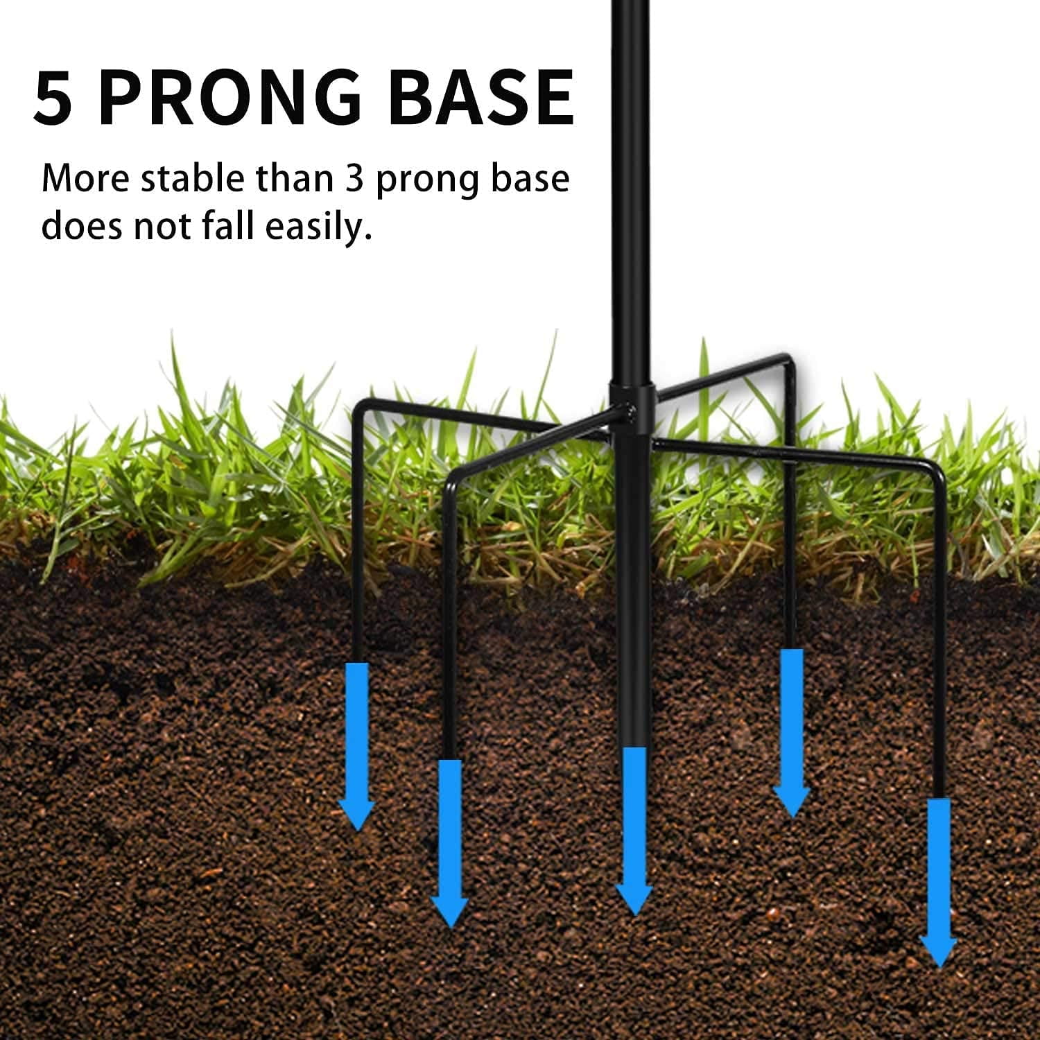 Shepherd Hooks 2 Pack - 48 Inches High 1/2 Inch Thick Adjustable Rust Resistant Shepards Hooks for Outdoor Solar Lights, Lanterns, Flower Basket, Bird Feeder.