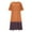FY1_Orange, variant on Meichang Summer Dresses for Women 2025 Trendy Color Block Patchwork Midi Dress V Neck Half Elbow Sleeve Long Shirt Dress Swing Beach Vacation Dresses