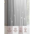 thumbnail image 6 of Gray Flower Sheer Curtains 72 Inch Length 2 Panels Set, Geometric Stripe Gradient Branch Minimalist Voile Window Treatment Rod Pocket Curtains Sheers Drapes for Bedroom/Living Room/Kitchen 52"x72"x2, 6 of 7