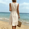 thumbnail image 5 of ASEIDFNSA Womens Cotton Midi Dress Sleeveless V Neck Tiered A Line Summer Sundress, 5 of 5