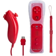 Techken Wii Remote Controller Motion Plus Wireless Nunchuck Controller with Silicon Case Compatible Nintendo Wii and Wii U