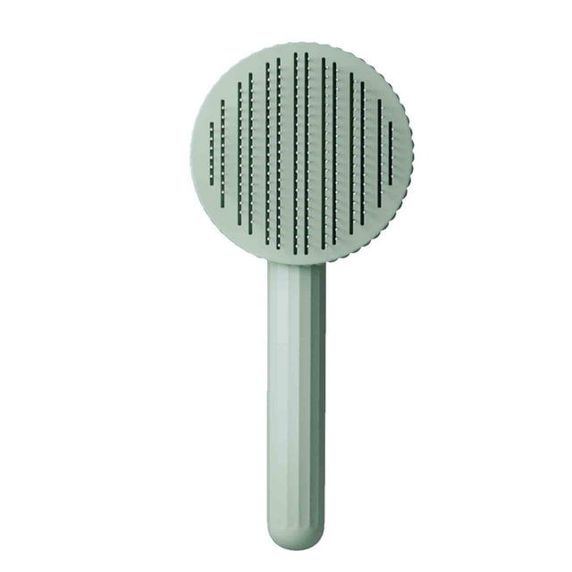 Pet Hair Cleaning Brush with One Click Cleaning Button, Stainless Steel Massage Grooming Tool for Dogs and Cats