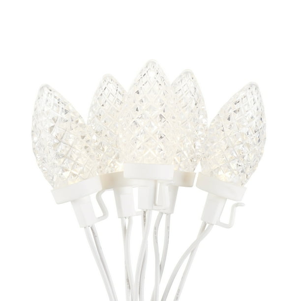 Holiday Time 100 Count Warm White LED Super Bright C9 Christmas Lights