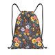thumbnail image 1 of Fotbe Colorful Flowers with Butterfly Bolsa Mochila con Cordón Estampada, Bolsa de Gimnasio Deportiva, Bolsa Cinch, Bolsa con Cordón para Hombres y Mujeres-Small, 1 of 6