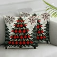 thumbnail image 3 of Heduofu 2 PCS Christmas Trees Pillow Covers, Red Black Buffalo Plaid Decorative Xmas Tree Snowflake Throw Holiday Decorative Winter Forest Cushion Pillow Cases for Home Sofa Couch, 3 of 7