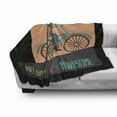thumbnail image 3 of Geek Soft Flannel Fleece Throw Blanket, Words Dont Forget to Be and Hipster Owl Riding a Bike Pattern, Cozy Plush for Indoor and Outdoor Use, 70" x 90", Multicolor, by Ambesonne, 3 of 6