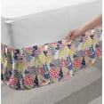 thumbnail image 2 of Garden Art Bed Skirt, Flower Petals in Harmony with Colorful Leaves Randomly Aligned Design, Elastic Bedskirt Dust Ruffle Wrap Around for Bedding Decor, 4 Sizes, Multicolor, by Ambesonne, 2 of 2