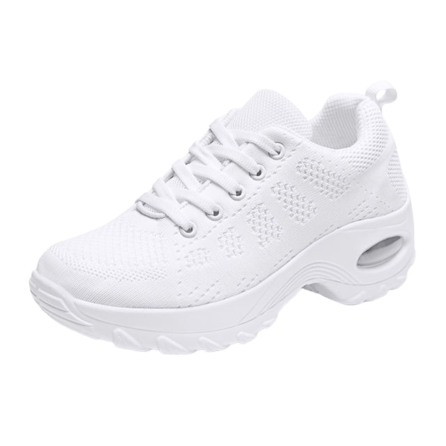 Fsqjgq Chaussures de Course à Lacets pour Femmes Espadrilles Compensées Décontractées Chaussures de Marche en Maille Chaussures pour Femmes Espadrilles de Randonnée Souples