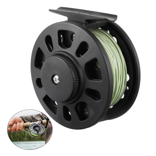 Ziyahi 3.1inch Fly Fishing Reel Light Green Fly Fishing Whee Fly Spinning Round Rifle With Fishing Line For Fisherman Sea Lake River Fishing