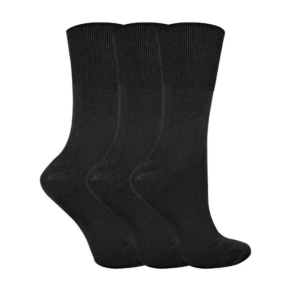 Sock Snob - 3 Pairs Ladies Anti Odour Loose Wide Top Non Elastic Bamboo Socks