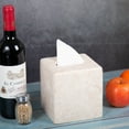 thumbnail image 2 of Creative Home Natural Champagne Marble Square Tissue Box Holder Tissue Paper Cover, Beige, 2 of 3