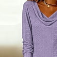 thumbnail image 6 of Pounoo Cowl Neck Dresses for Women Eyelet Embroidered Dressy Tunic Long Sleeve Dress Breathable Elegant Work Office Spring Blouse Gift, 6 of 7