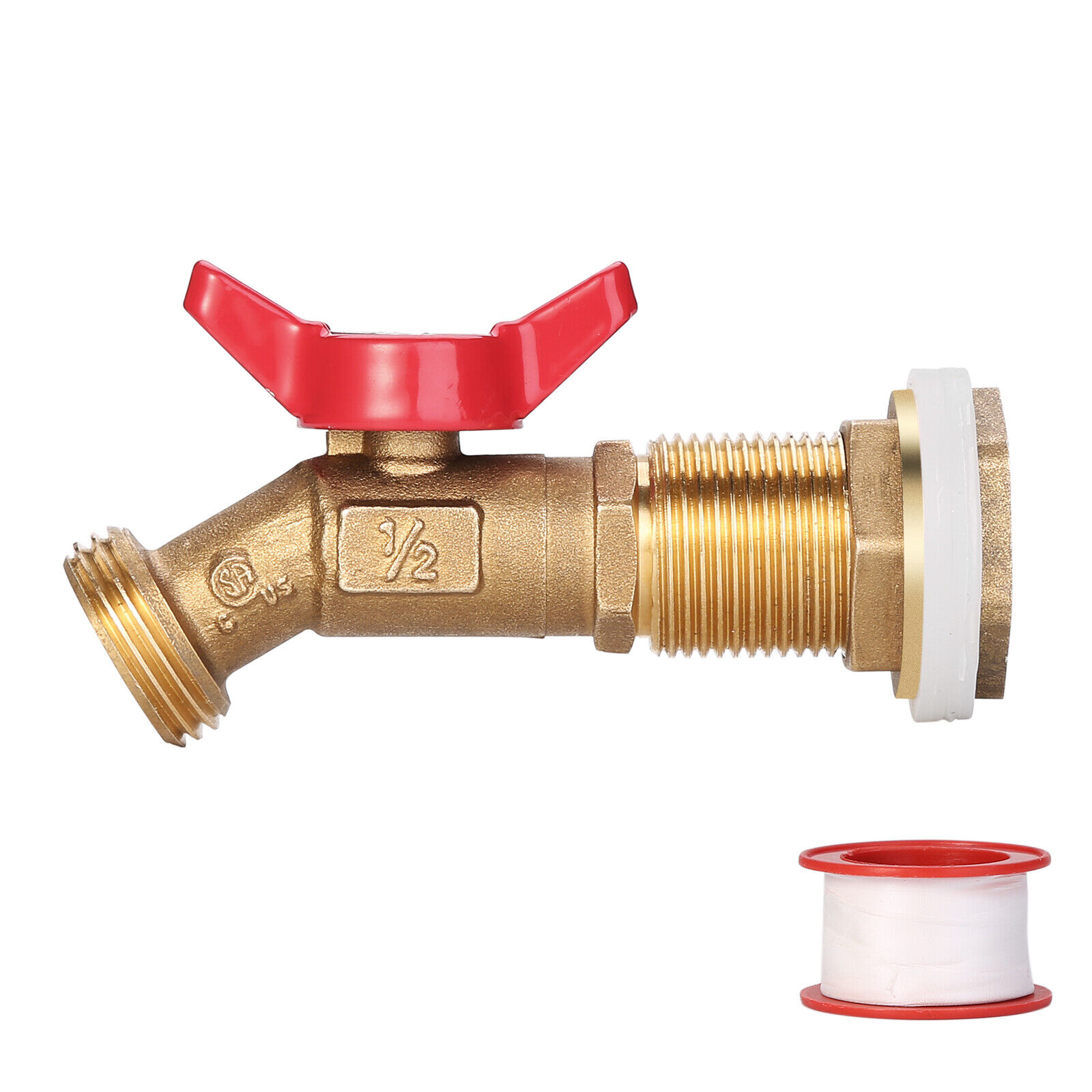 Brass Rain Barrel Quarter Turn Ball Valve Spigot with Bulkhead Fitting