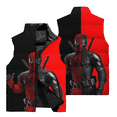 thumbnail image 2 of Chaqueta cortavientos con estampado 3D de superhéroe de Marvel Deadpool para hombre, chaqueta para correr y andar en bicicleta al aire libre, chaleco informal de moda para hombre, 2 of 5
