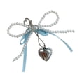 thumbnail image 3 of Llavero con cuentas y lazo, accesorio con forma de corazón, lazo creativo para colgar en el coche. azul, 3 of 9