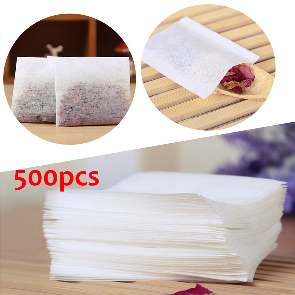 Marbhall 500 Pcs Disposable Tea Bags for Loose Leaf Tea, Empty Tea Bags for Loose Tea, Natural Tea Filter Bags for Loose Tea 5.5x6.2cm White - image 3 of 12