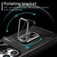 thumbnail image 4 of ELEHOLD for iPhone 15 Pro Max Rugged Heavy Duty Case,with Slide Camera Lens Protector Rotating Ring Holder Kickstand Work with Magnetic Car Mount Holder Shockproof Protective Armor Case,Black, 4 of 10
