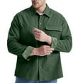thumbnail image 5 of ZCFZJW Mens Cargo Shirts Long Sleeve Hiking Travel Shirts Regular Fit Casual Button Down Outdoor Tactical Shirts with Multi-Pockets Green XXL, 5 of 9