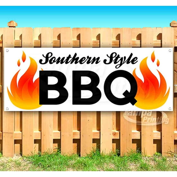 Southern Style Bbq 13 oz Vinyl Banner With Metal Grommets