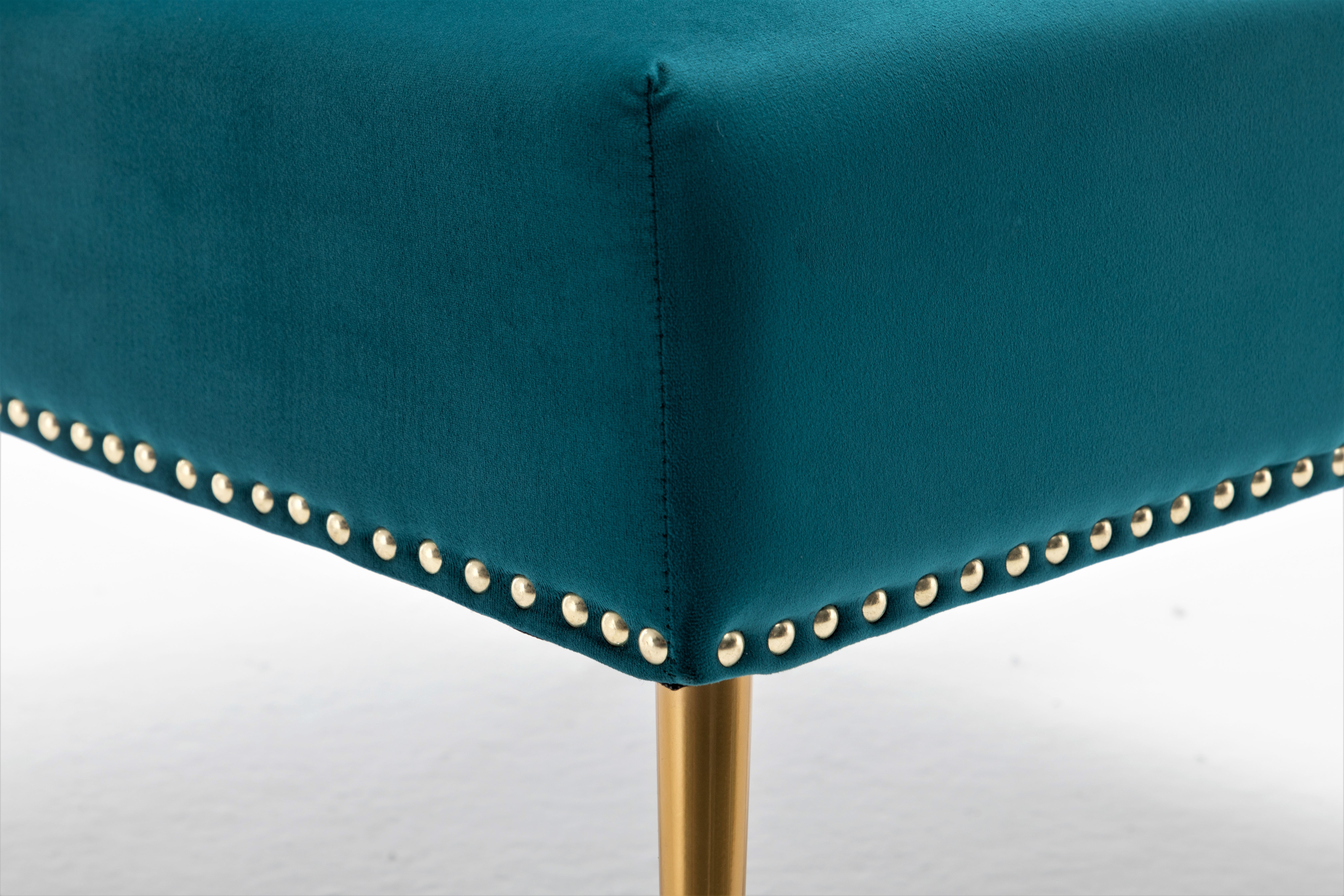 US Pride Furniture Corisha 25"W Velvet Armless Accent Chair, Bluenish Green
