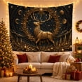 thumbnail image 3 of Golden Stag in Starry Night Sky, Mystical Celestial for Nature Lovers, Forest Art Decor, Christmas Gift, Tapestry Wall Hanging for Bedroom and Living Room, 3 of 7