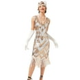 thumbnail image 1 of Les Rugissantes Annes 20 1920s Robe De Cocktail Robe Vintage Robe Clapet Bal Masqu Robe De Bal Gatsby Le Magnifique Charleston Femme Paillettes Frang, 1 of 2