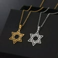 thumbnail image 2 of RSAMD Star of David Pendant Necklace Stainless Steel Jewish Jewelry Gift for Women-Steel, 2 of 9