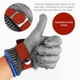 thumbnail image 2 of VONKY Single Universal Safety Gloves Stainless Mesh Wire Plus PE Work Mittens with Buckle Elastic Wrist Strap Red L, 2 of 9