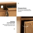 thumbnail image 6 of Modern 2 Drawers End Table Set of 2 with Charging Station Rotating Table Walnut, 6 of 8