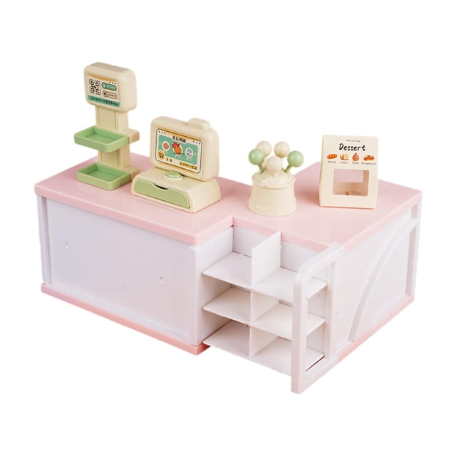 Casa de muñecas en miniatura Strade Fareast Limited caja registradora muebles 1:12 rosa