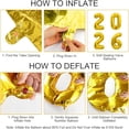 thumbnail image 4 of 2026 Balloons Foil Gold Numbers for Decorating New Year's Parties 16 Inch, 4 of 5