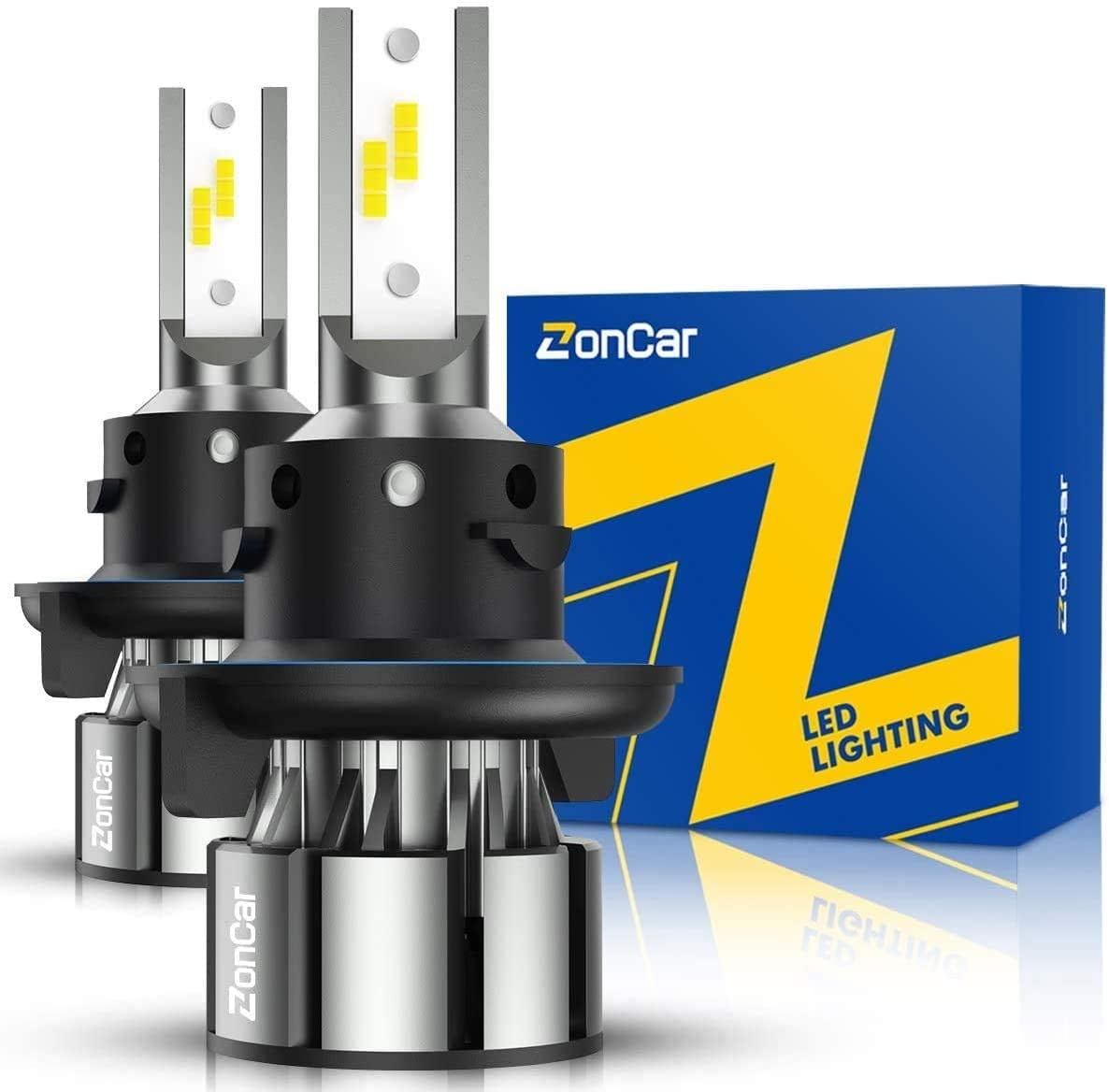 6500K Xenon White Extremely Bright Light 12V. 2 Pack/Kit Per Set ZonCar H13 / 9008 LED Headlight Bulbs 12 CSP Chips 2020 