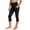 Black, variant on Girls Gray Capri Leggings High Waisted with Pockets Active Kids Polyester Blend Sizes 120-160,Size 12 T