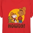 thumbnail image 3 of Peanuts - Franklin And Snoopy Howdy - Juniors Ideal Flowy Muscle T-Shirt, 3 of 5