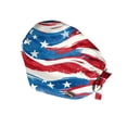 thumbnail image 3 of Independence Day 250th Anniversary Working Cap with Sweatband, Adjustable Patriotic Scrub Hat for Professionals, Dust-Proof Unisex Head Cover July 4th #0192 Vermilion, 3 of 7