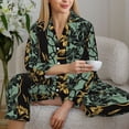 thumbnail image 6 of Uemuo Lilies Flowers Pattern Womens Pajama Sets,PJ Set for Women,Pajamas for Women Logo,Long Sleeve Pajama Set for Women,Soft Long Sleeve Top With Pants-Small, 6 of 9