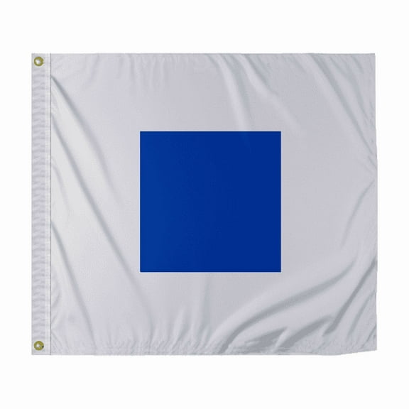 Promo Patriot's Sierra Code S Marine Signal Flag - 1x1.25 ft, 200D Nylon, Canvas Header, Brass Grommets
