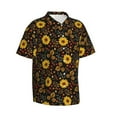 thumbnail image 2 of Daiia Fall Daisy Leaf Hawaiian Shirt for Men Gentle Cotton Regular Short Sleeve Casual-Small, 2 of 9
