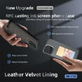 thumbnail image 2 of Smart Ink Screen Phone Case for iPhone 15 Pro Max NFC Smart Mobile Phone Cover Long-Lasting Imaging Display DIY Photo, Slim Microfiber PU Leather Velvet Lining Anti-Scratch Protective Case, Gray, 2 of 6