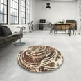thumbnail image 4 of Ahgly Company Machine Washable Indoor Rectangle Abstract Dark Sienna Brown Area Rugs, 5' x 8', 4 of 7