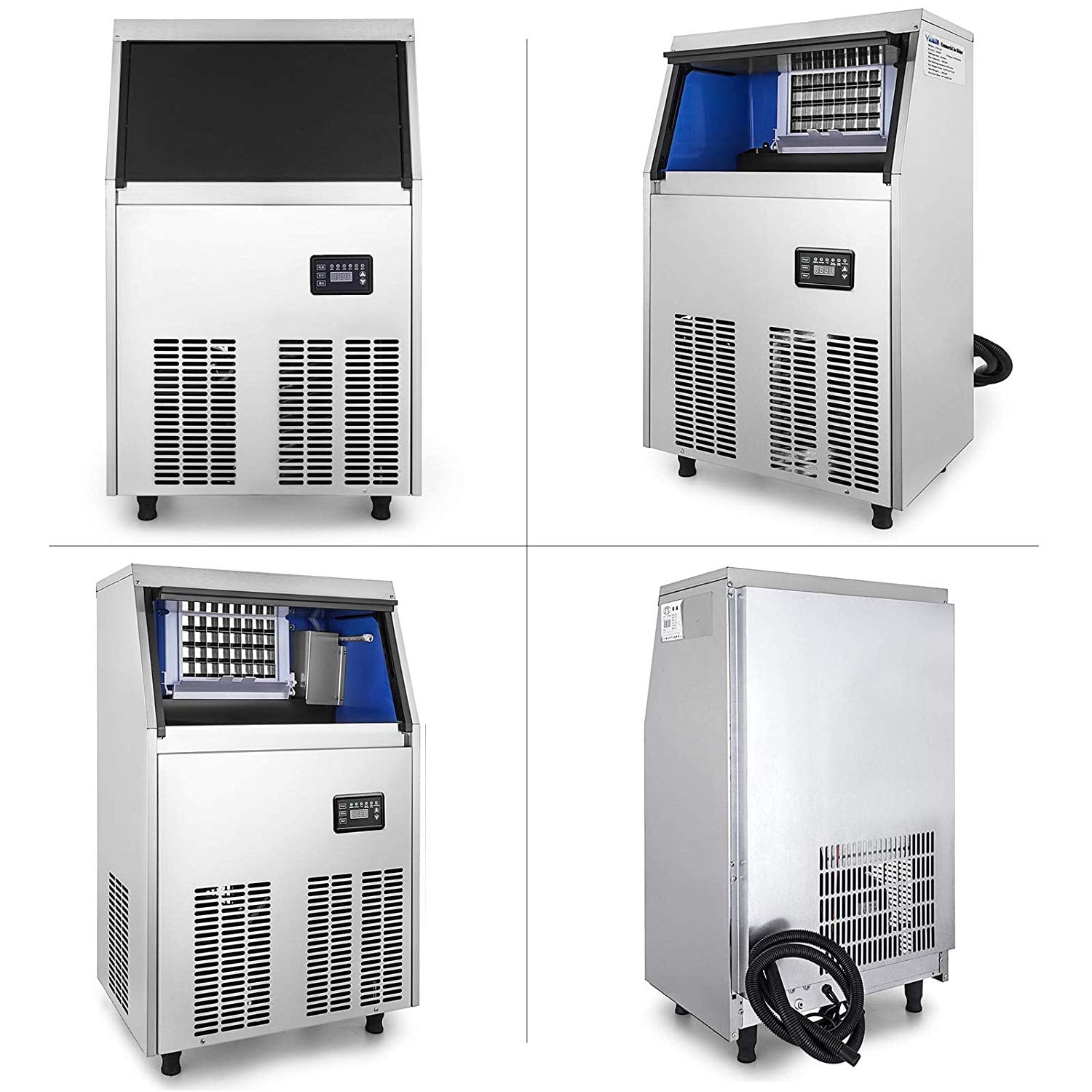 SMAD Commercial Ice Maker Undercounter 99LBS/24H Machine Quick Making, Freestanding for Bars Coffee Restaurant