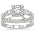 thumbnail image 2 of 1.00 Carat Vintage floral Bridal Set Engagement Ring with Round Diamond in 10k white Gold, 2 of 3