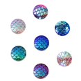thumbnail image 5 of CA557 - 100 pcs Assortment of Mermaid Fish Scales Resin Carved Embellishment Cabochons - 16mm - 8 Colors!, 5 of 5