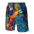 thumbnail image 4 of Fuzoiu Vibrant Rainbow Parrot Fantasy Print Men's Beach Shorts,Men's Swim Trunks,Quick Dry Board Shorts with Pockets,Men's Bathing Suits for Surfing, Running, and Casual Wear-3X-Large, 4 of 6